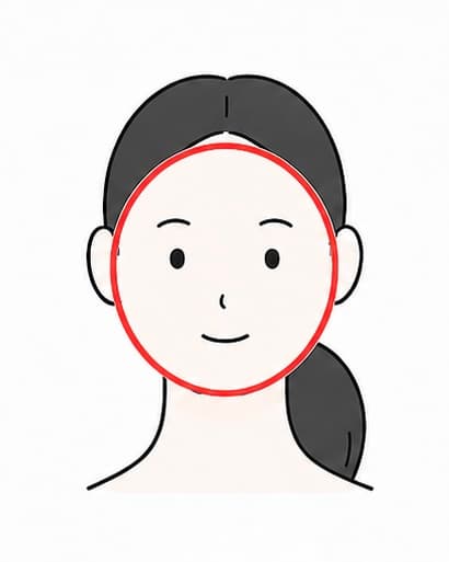 둥근형 얼굴형 일러스트